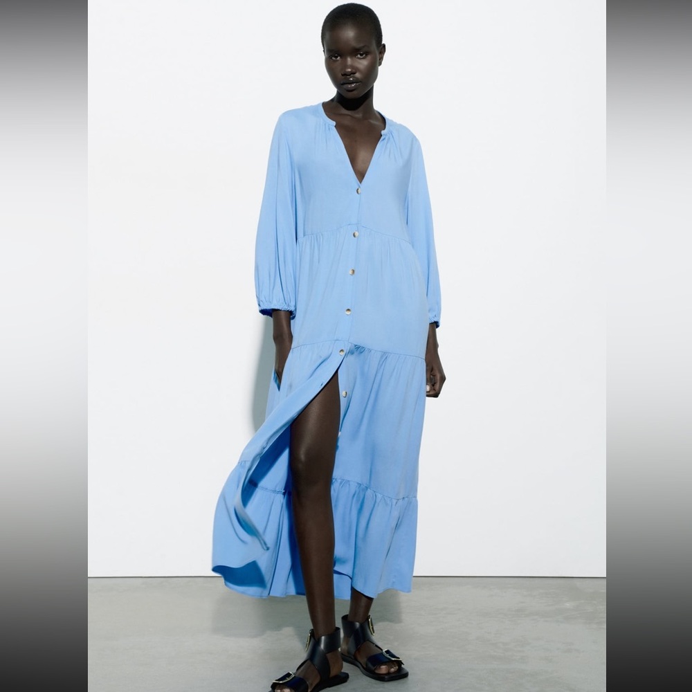 NWT Zara Tiered Midi Dress